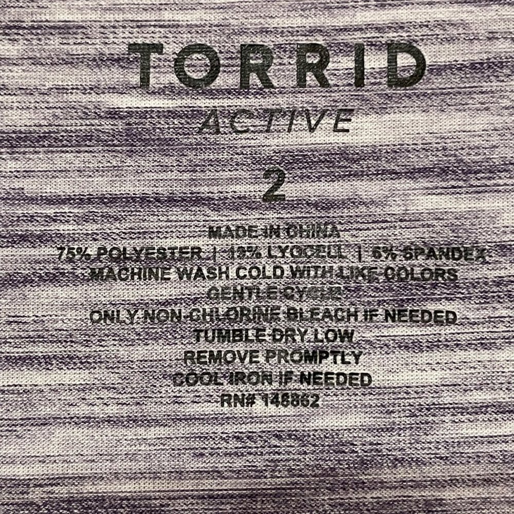 Torrid Womens Size 2 2X 18/20 Active Tank Space Dye Purple Scoopneck Activewear - Picture 6 of 9